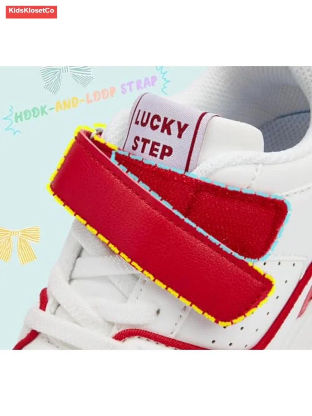 Vegan Leather Slip On Sneaker with Hook-and-Loop Strap for Kids